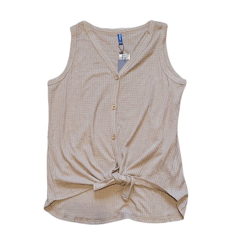 Tan waffle knot tank